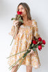 blush Floral Babydoll Mini Dress