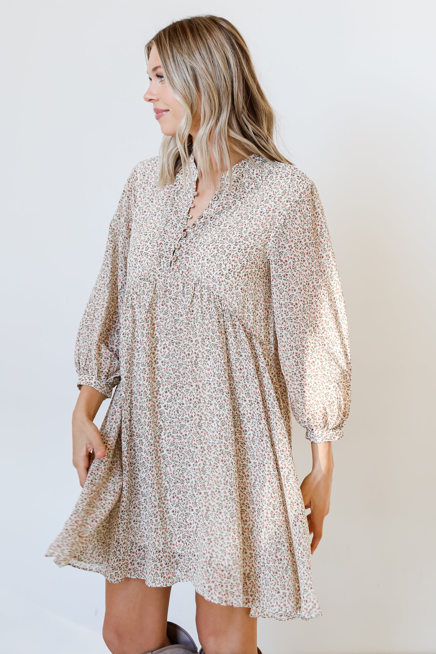 Floral Babydoll Mini Dress side view