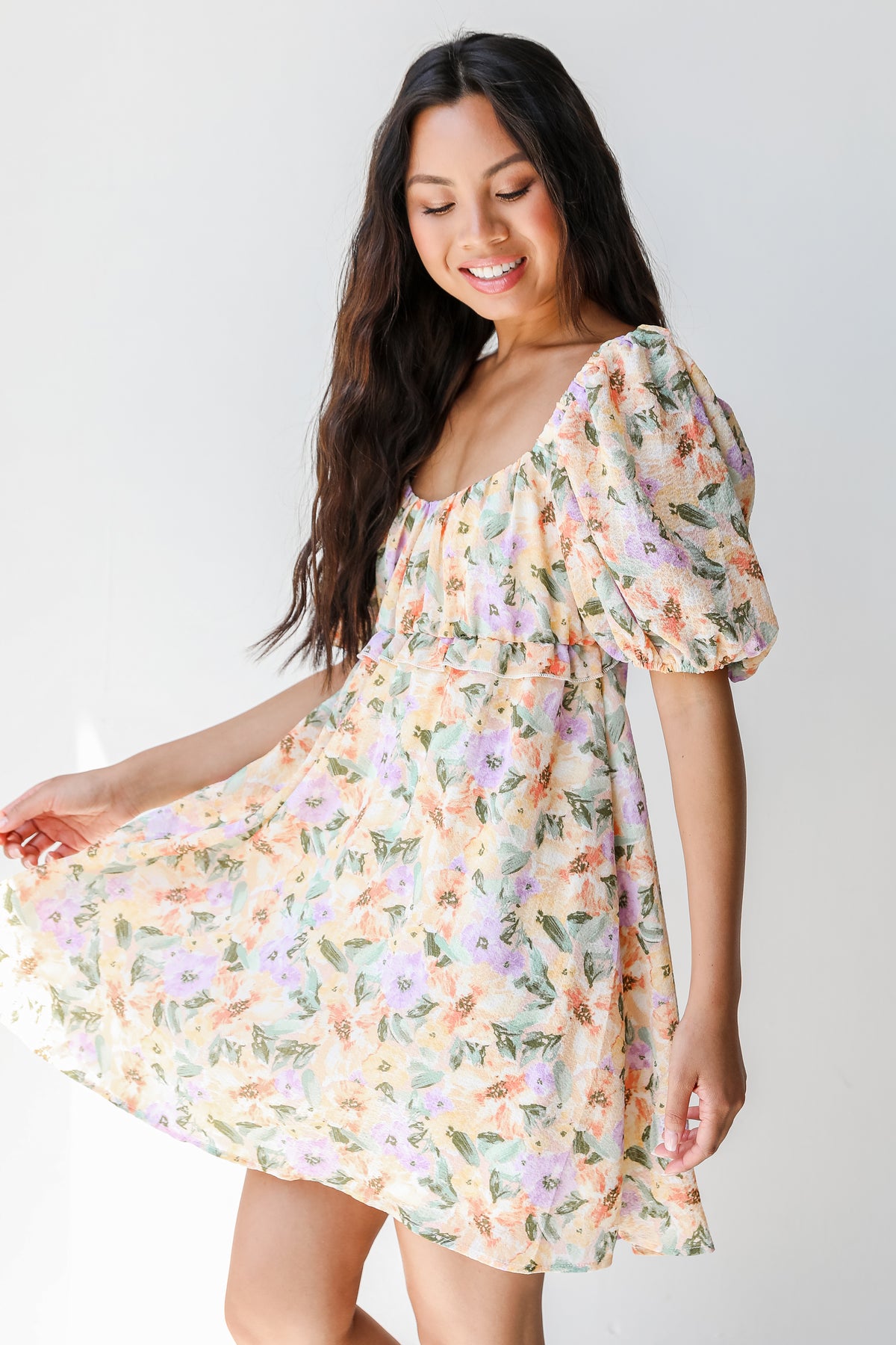Floral Feelings Babydoll Mini Dress – Dress Up