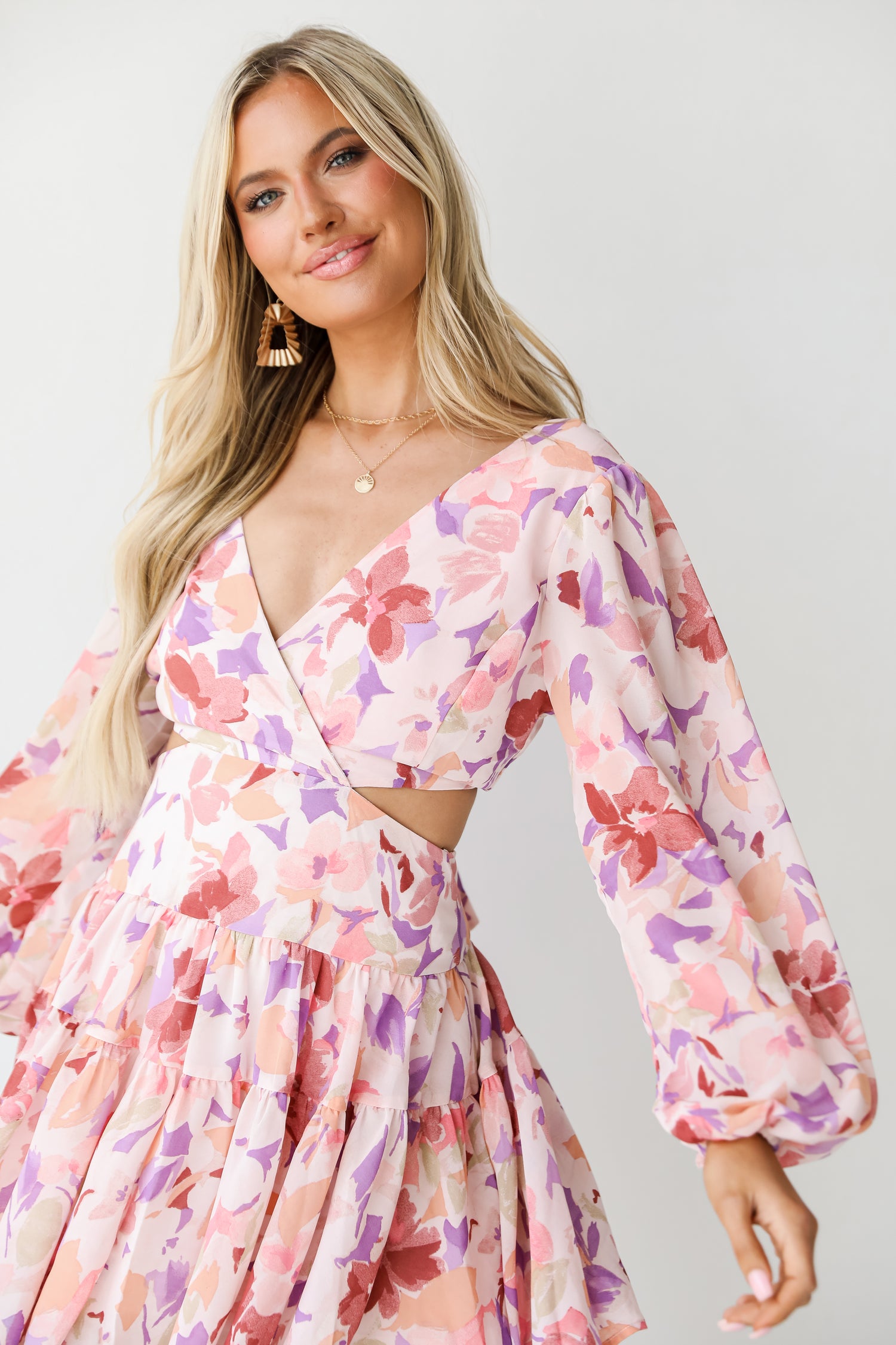 Floral Mini Dress on model
