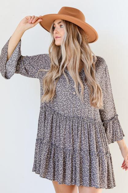 Floral Mini Dress on dress up model