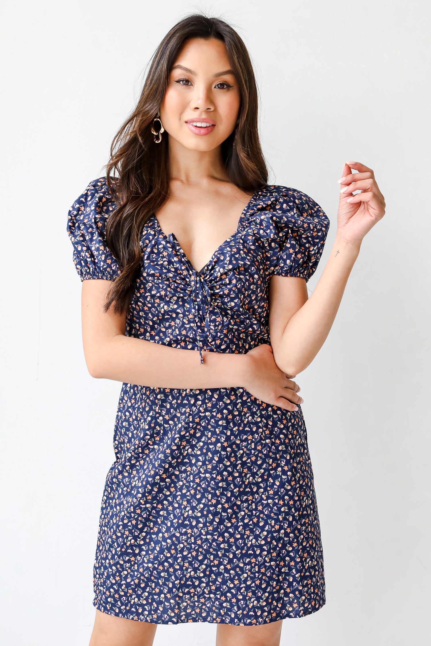 Floral Mini Dress on model