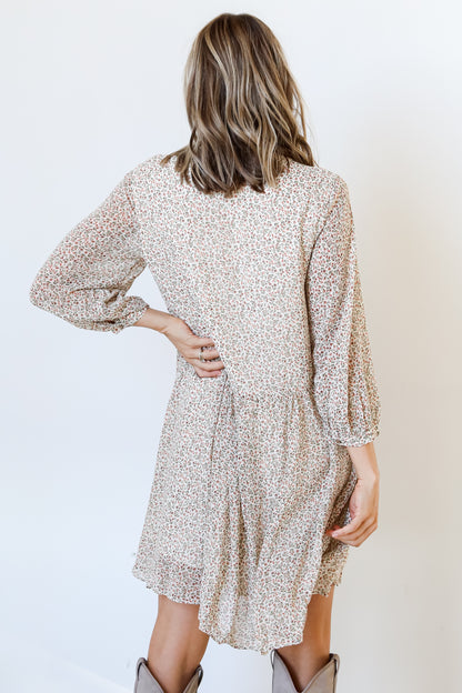 Floral Babydoll Mini Dress back view