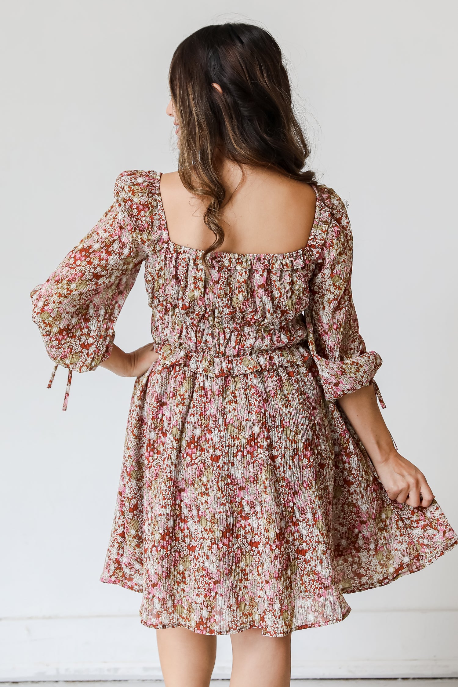 Floral Mini Dress back view