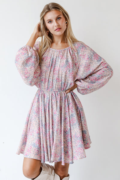 model wearing a Floral Mini Dress