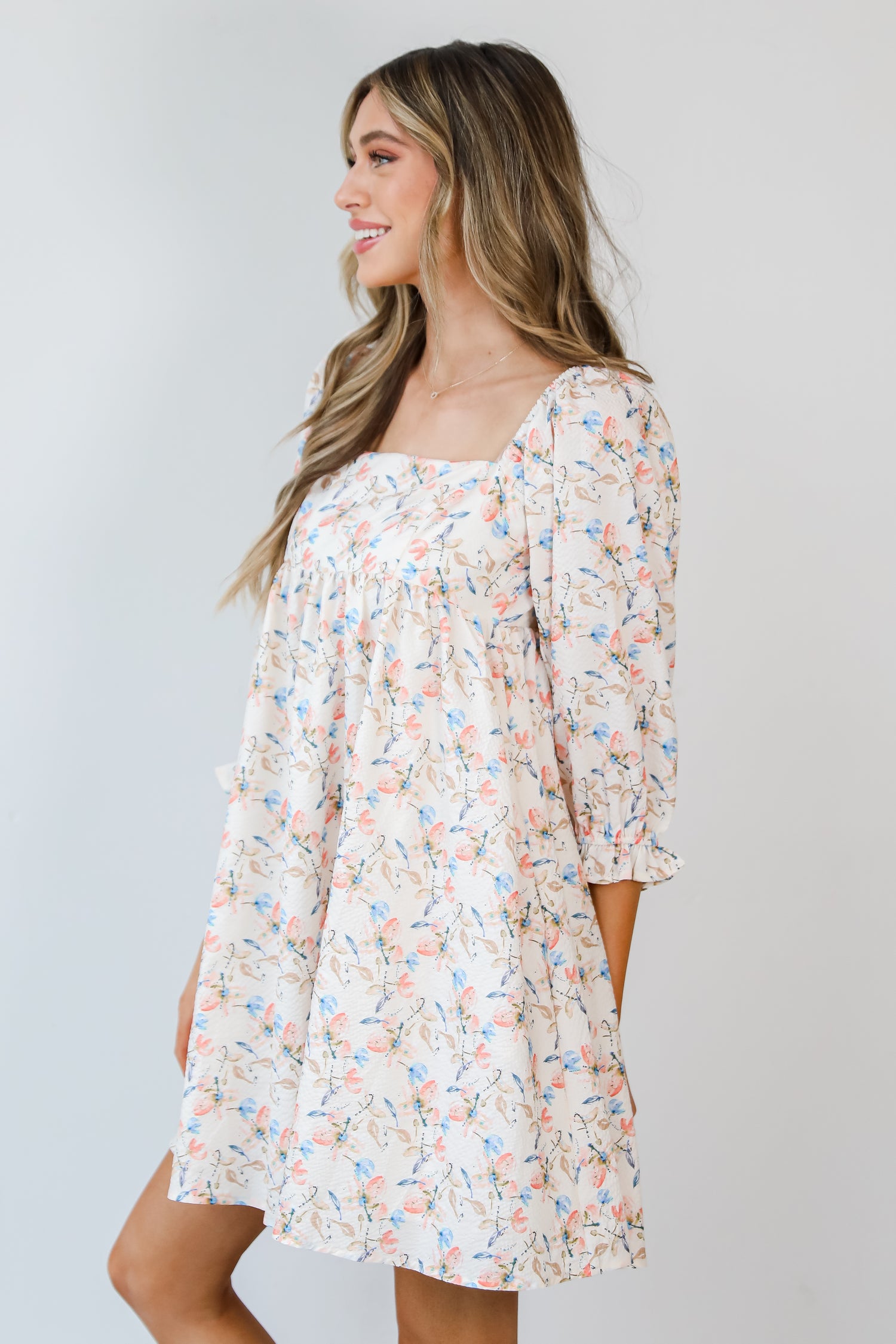 Floral Babydoll Mini Dress side view