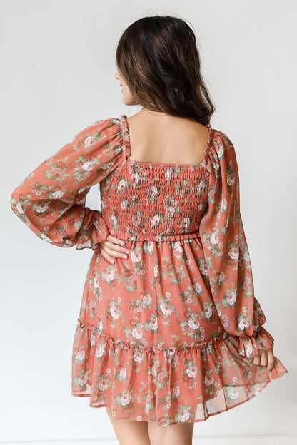 Floral Mini Dress back view