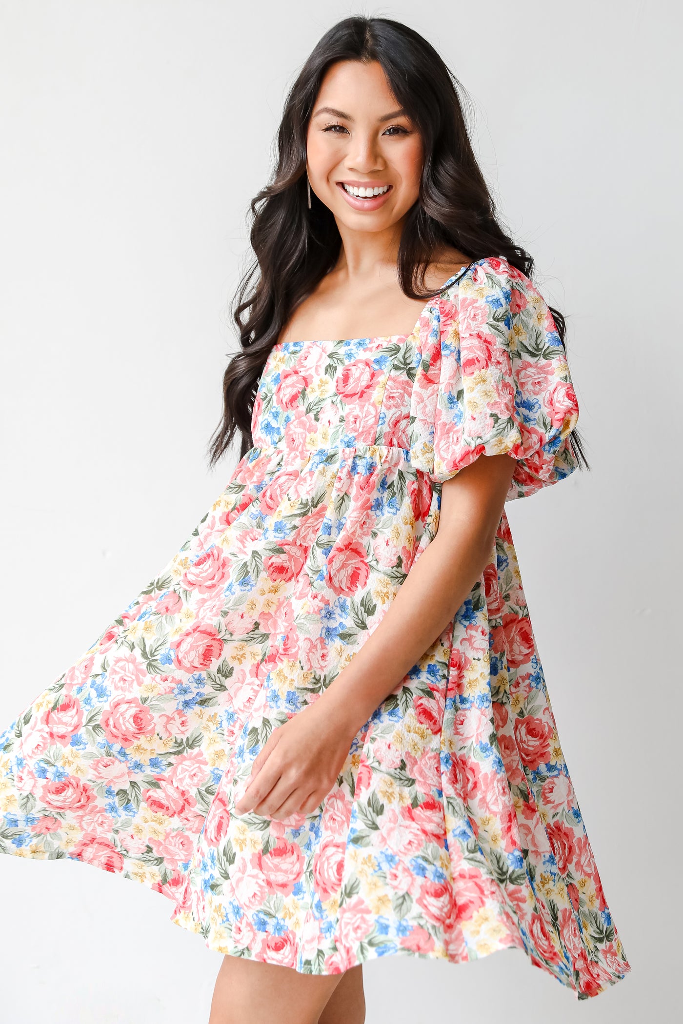 Floral Babydoll Mini Dress in pink from dress up