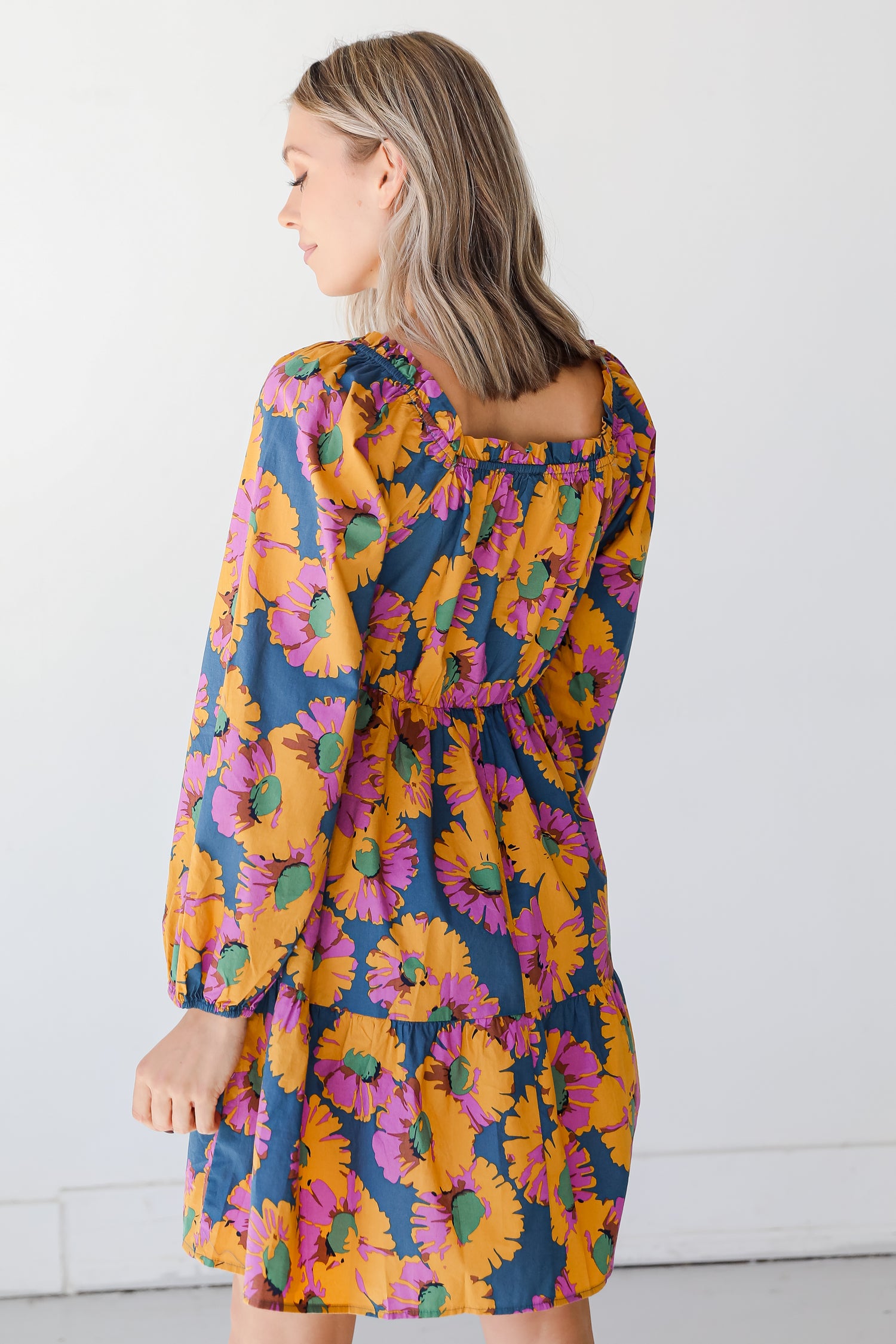 Floral Mini Dress back view