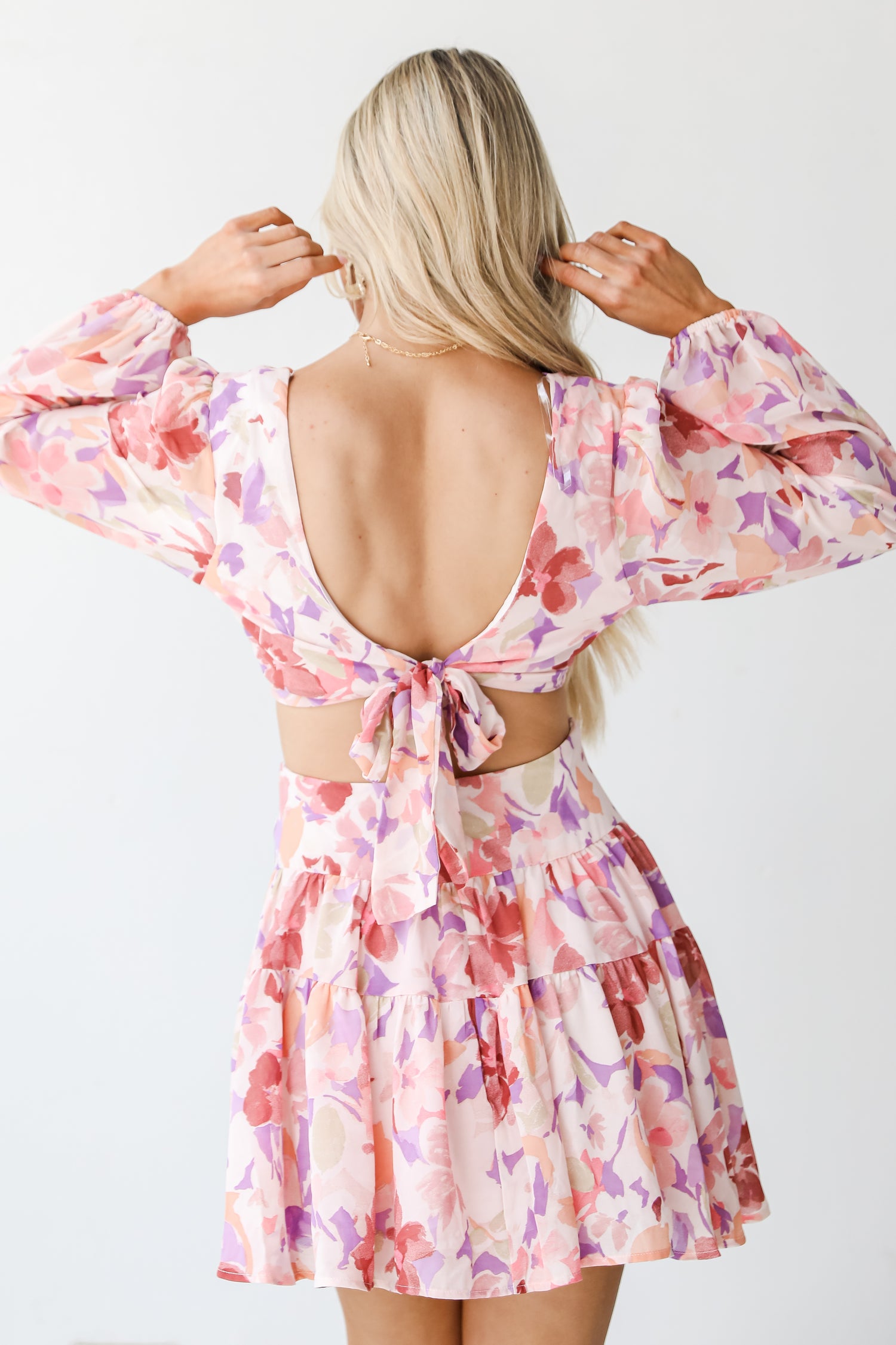 Floral Mini Dress back view