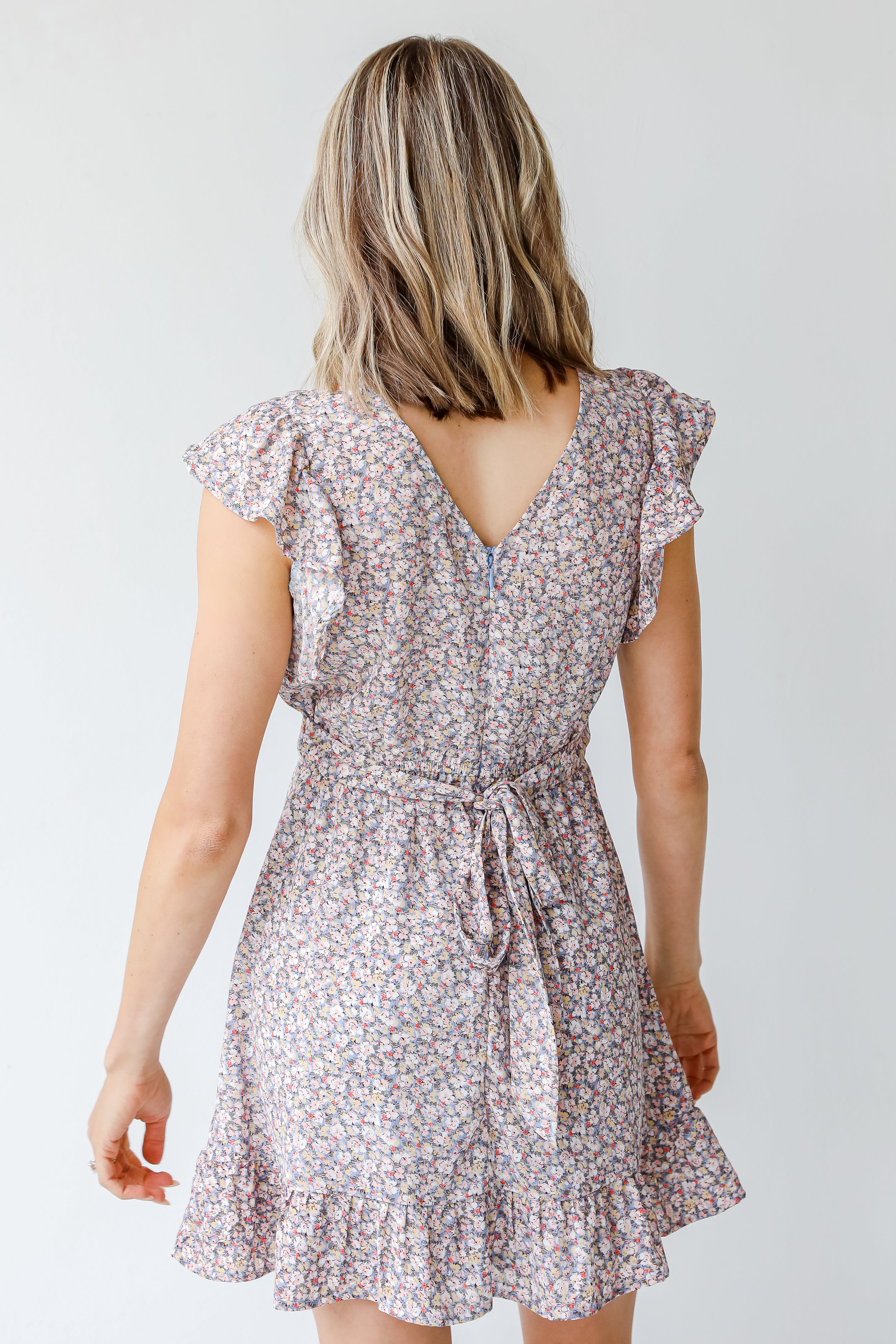 Floral Mini Dress back view