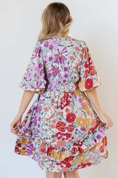 Floral Midi Dress back view