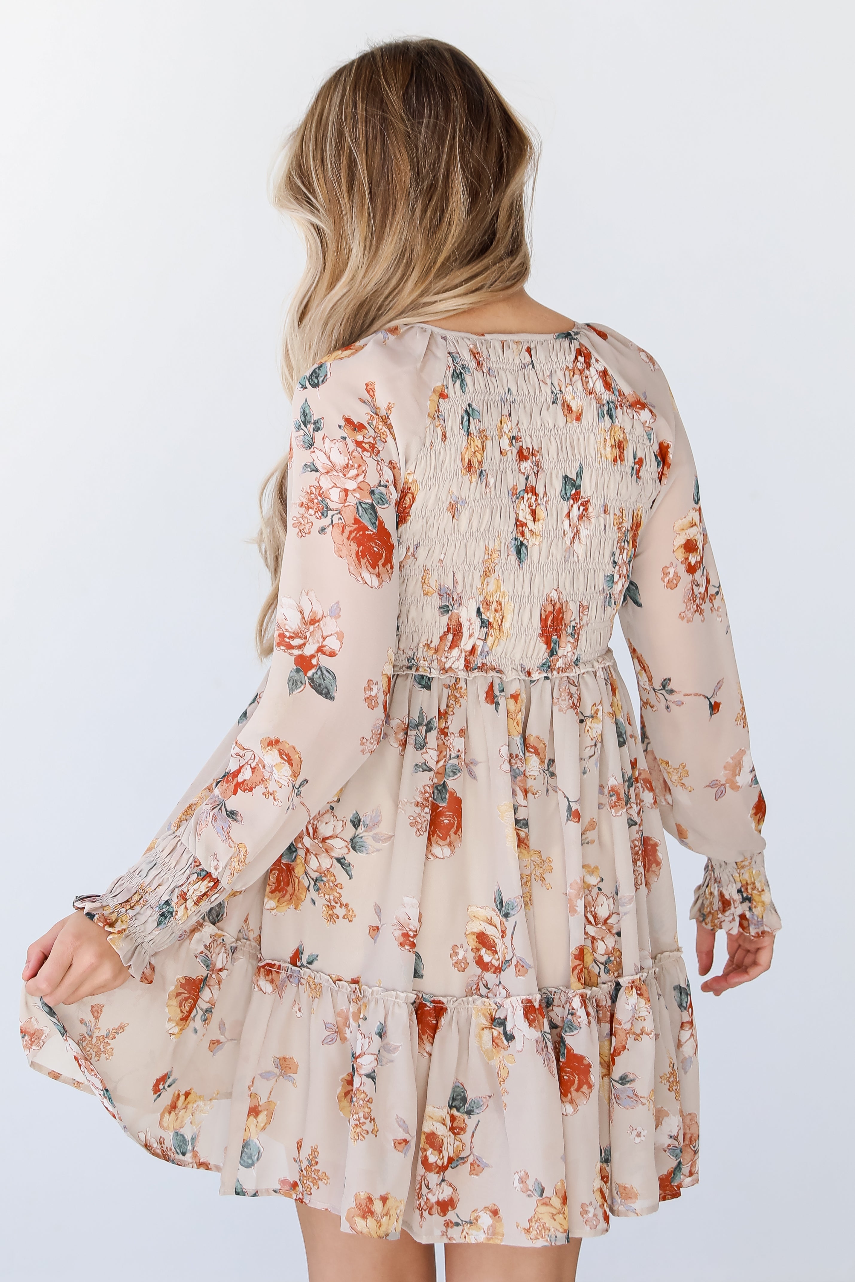Floral Mini Dress back view