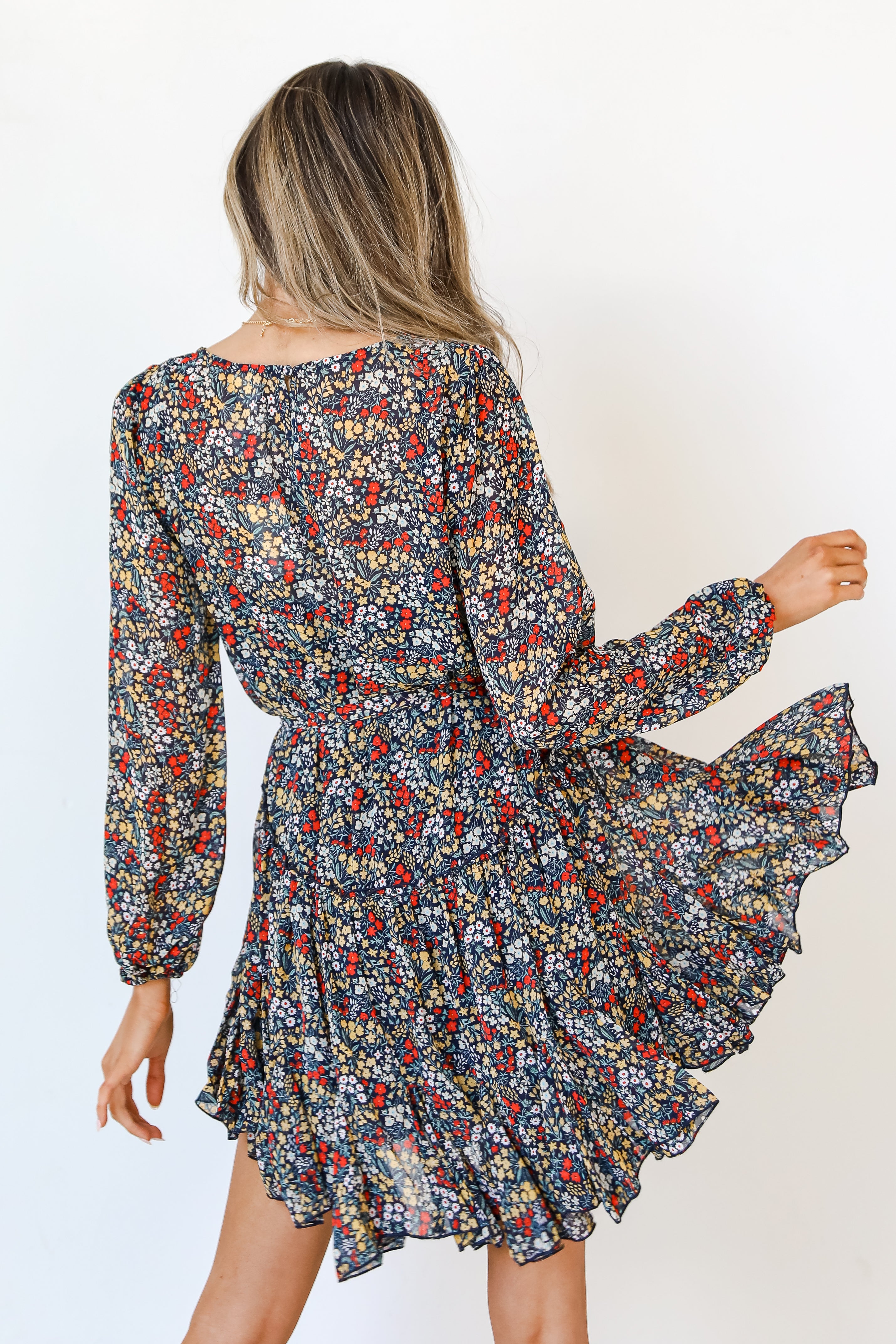 Floral Mini Dress back view