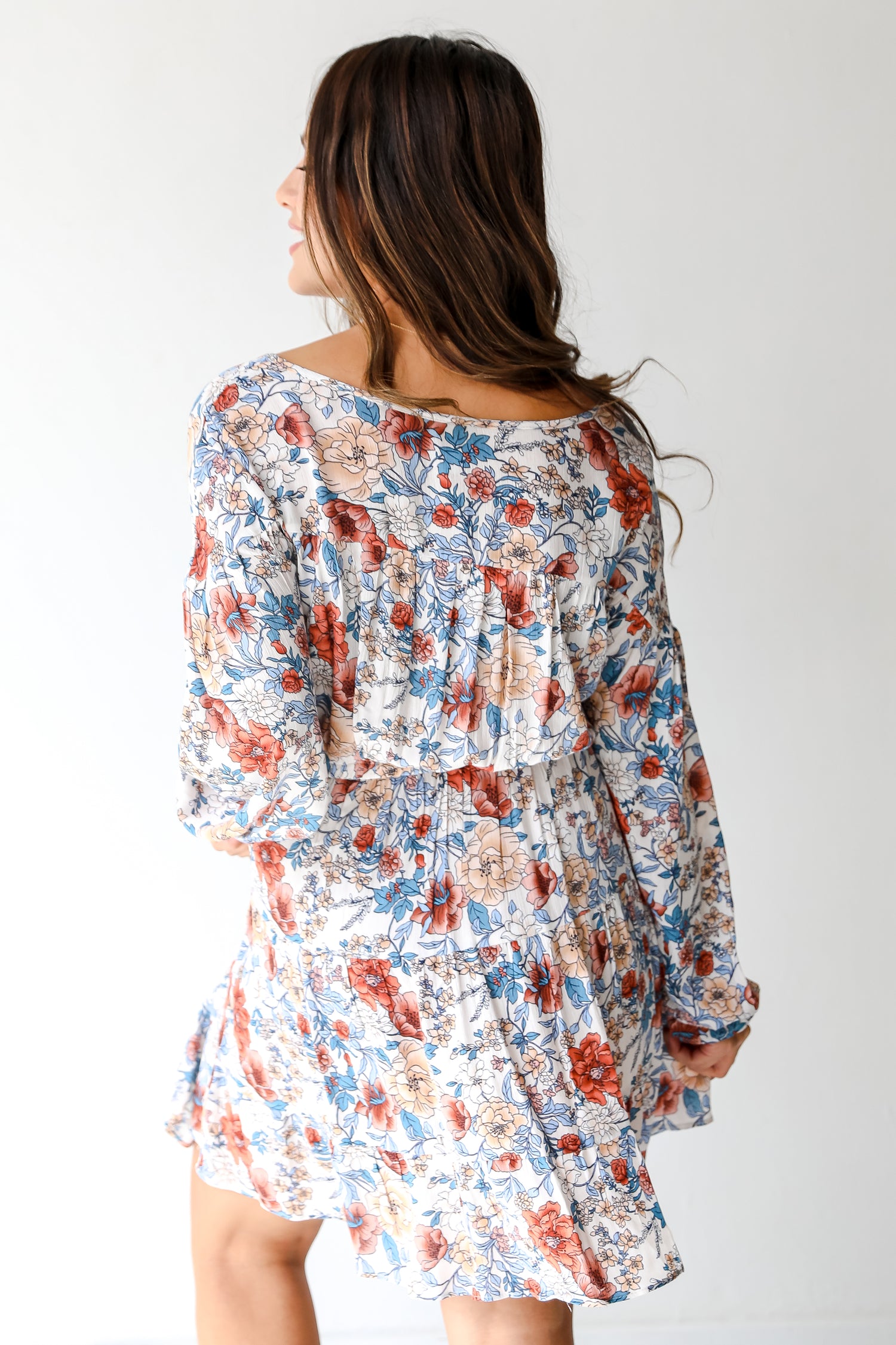 Floral Mini Dress back view