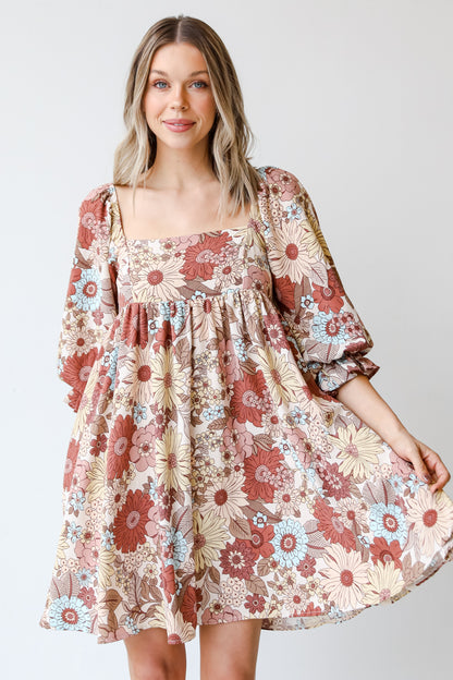 Floral Babydoll Mini Dress