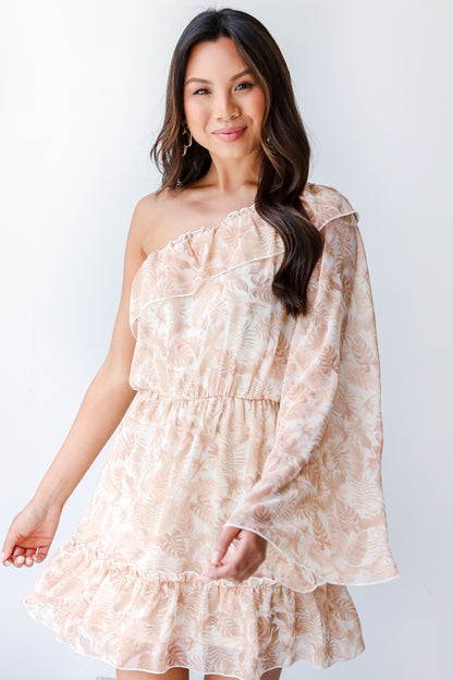 One-Shoulder Mini Dress on model