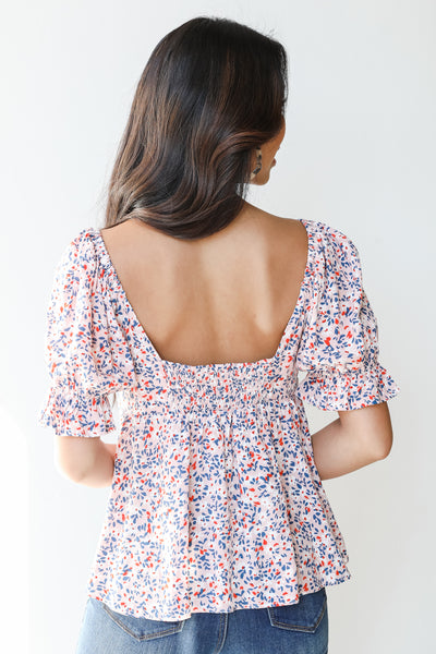 Floral Babydoll Blouse back view