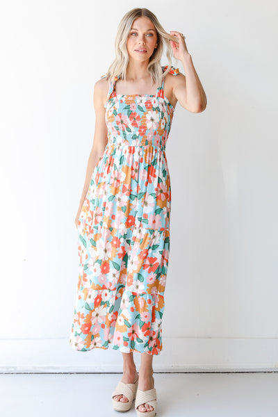 Flower Maxi Dress on model