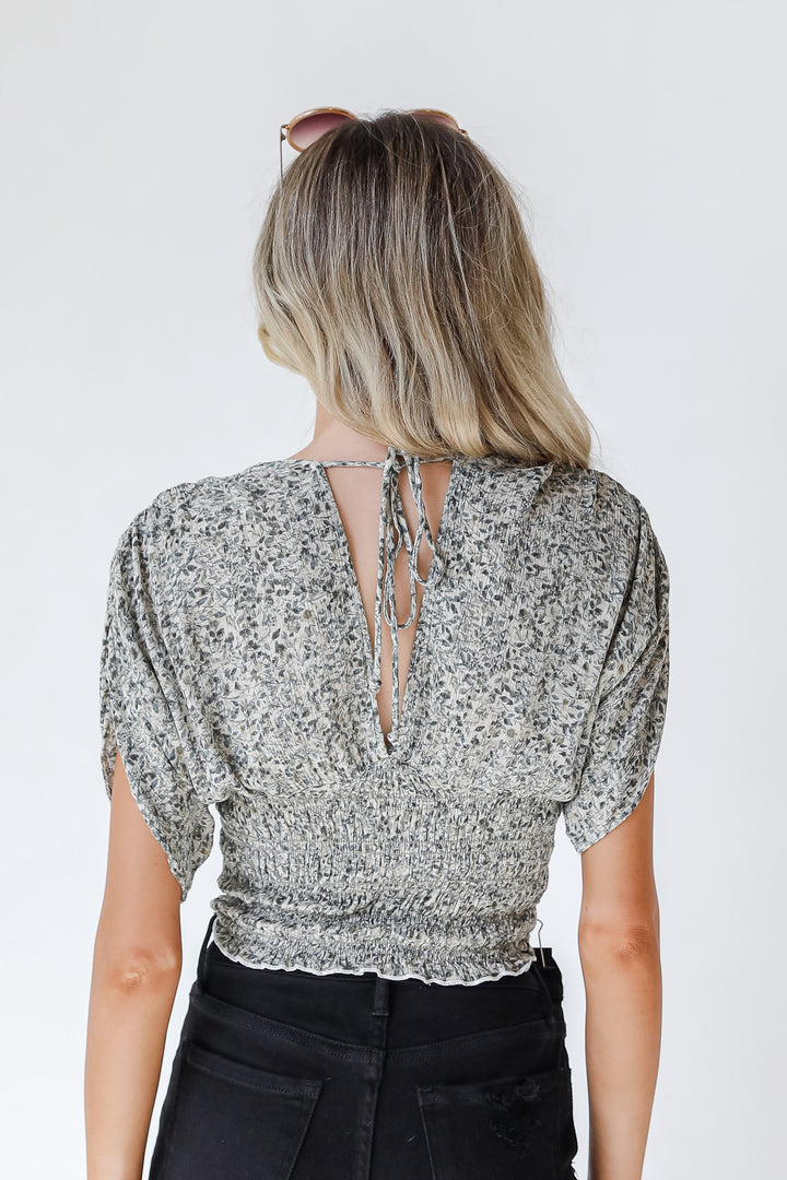 Floral Cropped Blouse back view