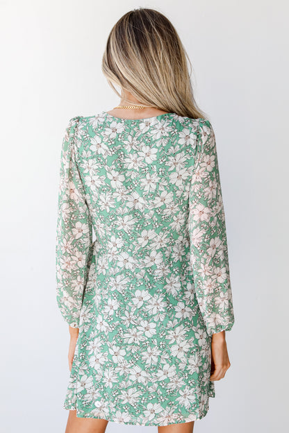 Floral Wrap Dress back view