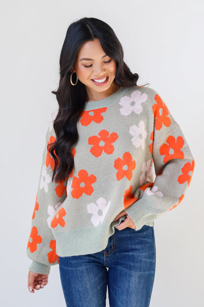 Flower Sweater on model