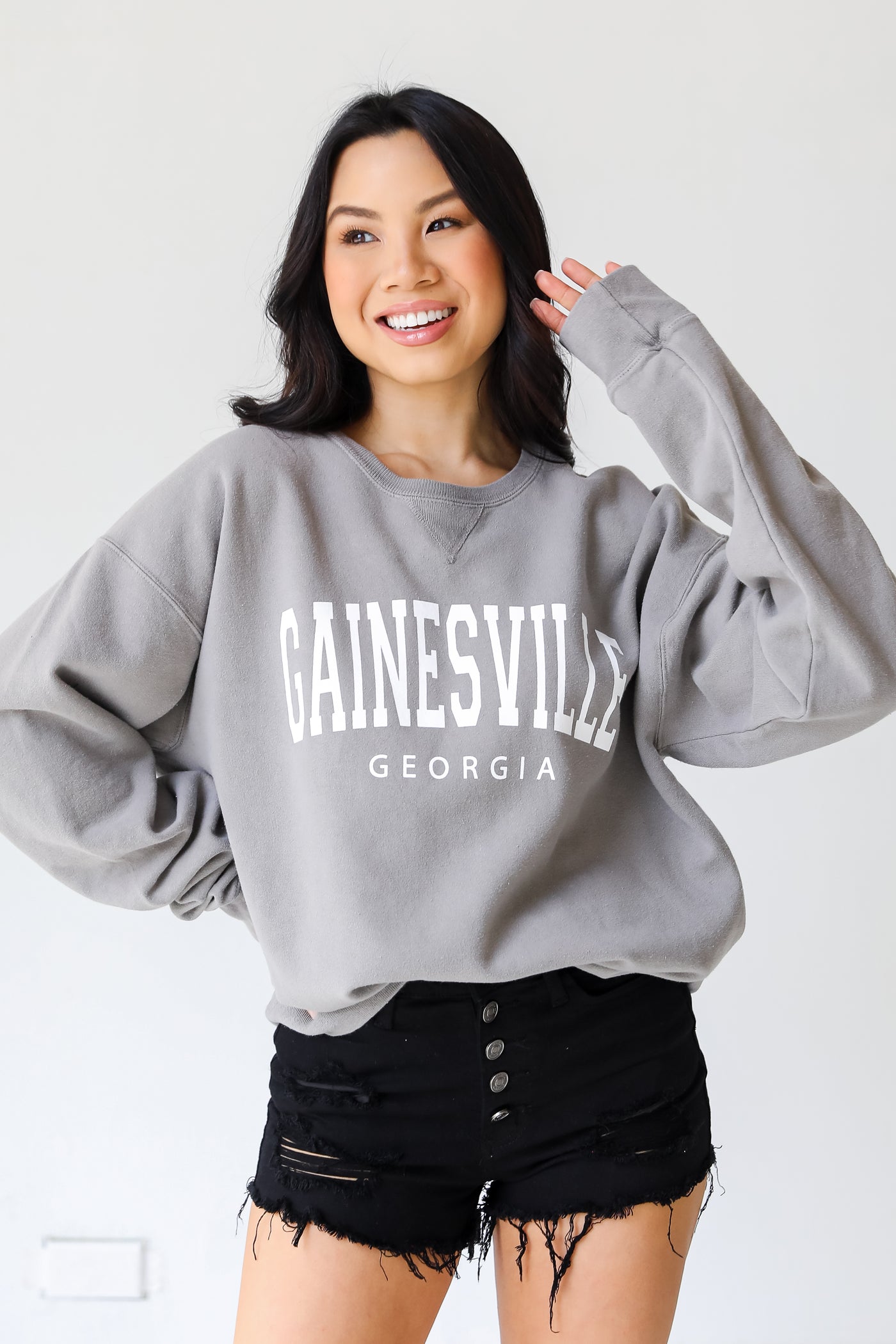 Grey Gainesville Georgia Pullover front view