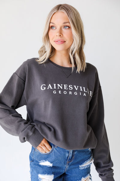 Charcoal Gainesville Georgia Pullover on model