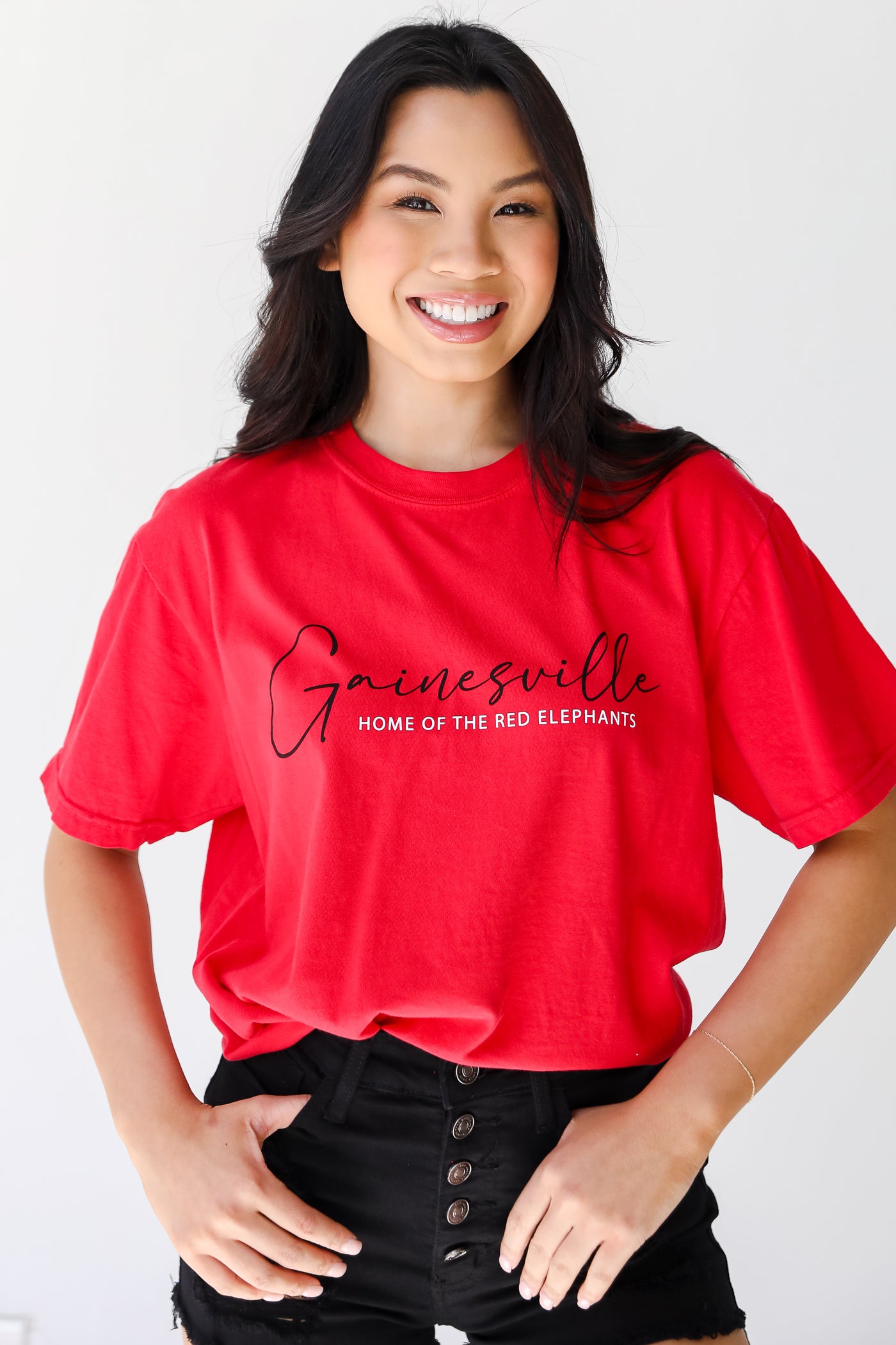 Gainesville Home Of The Red Elephants Tee on model