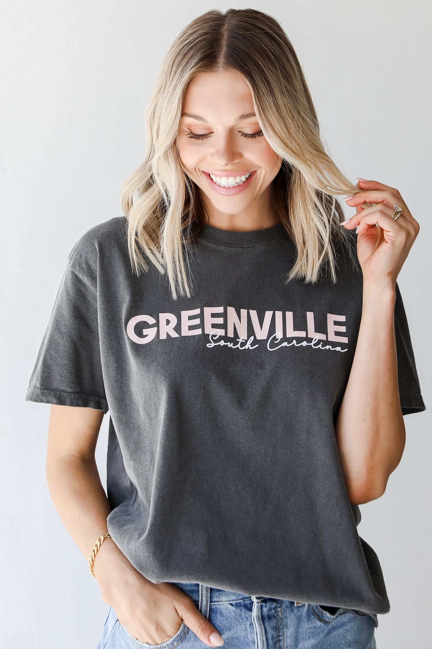 Charcoal Greenville South Carolina Tee front view