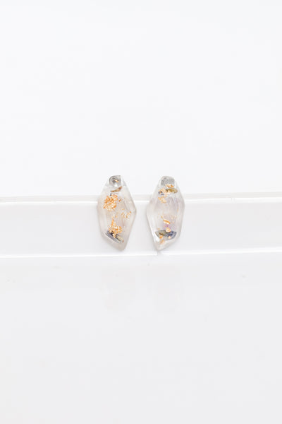 Gold Gemstone Stud Earrings flat lay