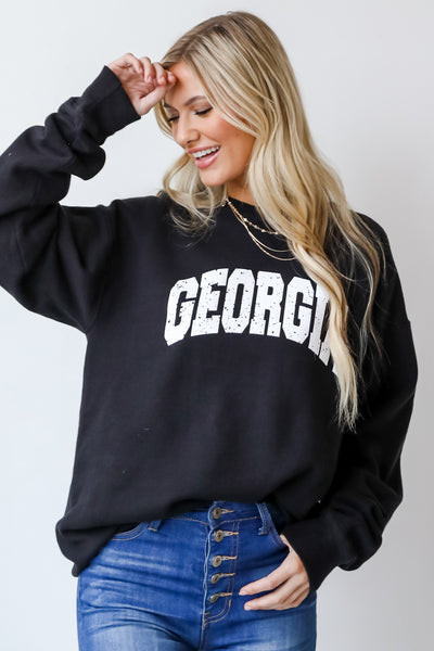 Black Georgia Pullover front view