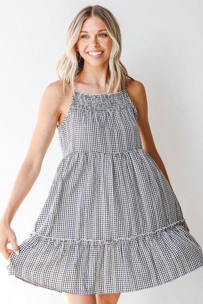 Gingham Mini Dress front view