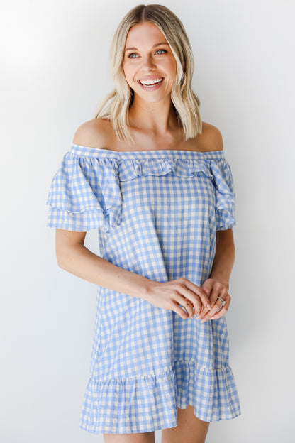 Gingham Mini Dress on model