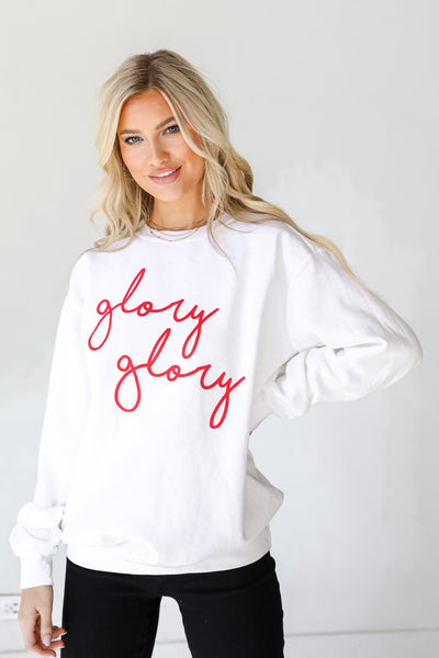 White Glory Glory Script Pullover from dress up