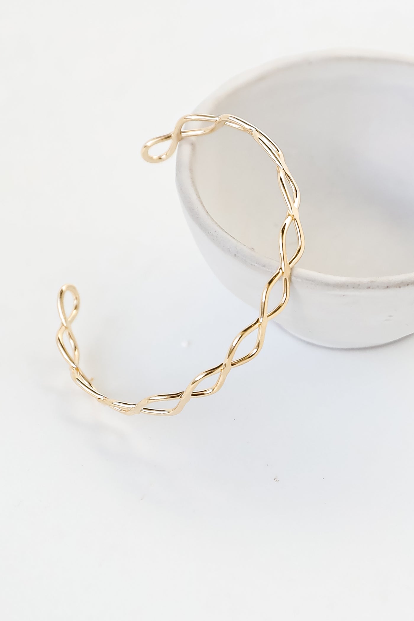 Gold Cuff Bracelet close up