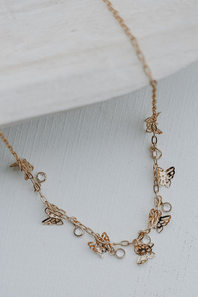 Ella Gold Butterfly Charm Necklace