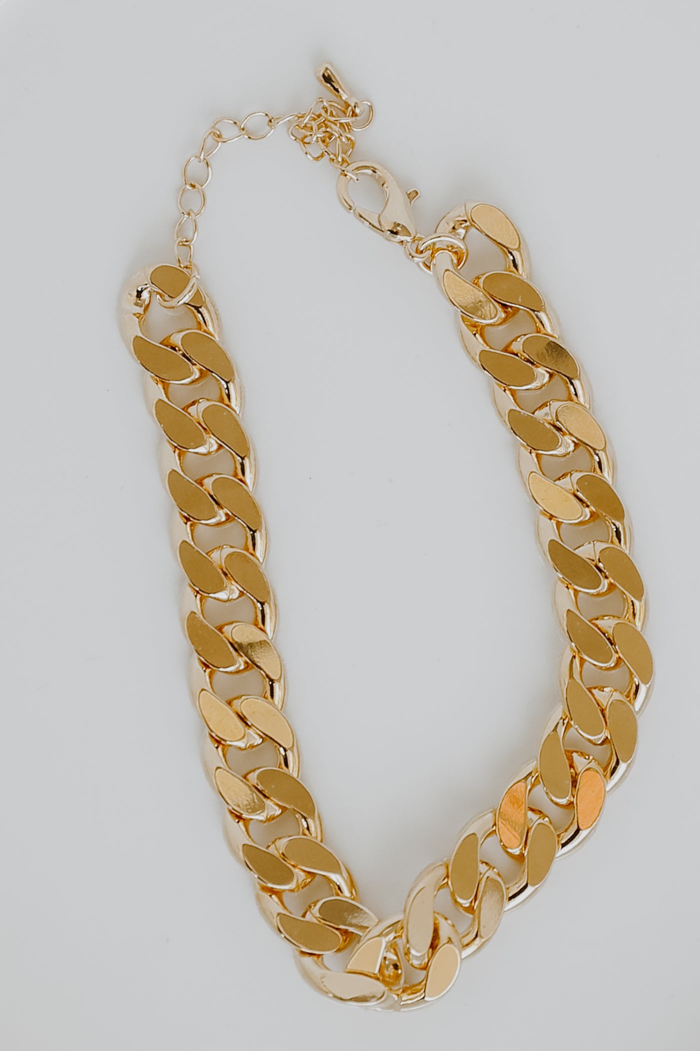 Gold Chain Bracelet flat lay