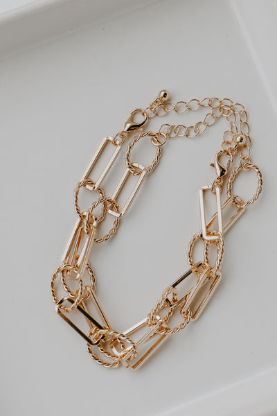 Layered Chain Bracelet flat lay
