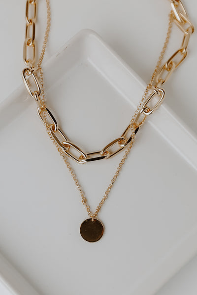 Gold Layered Chain Necklace from dress up