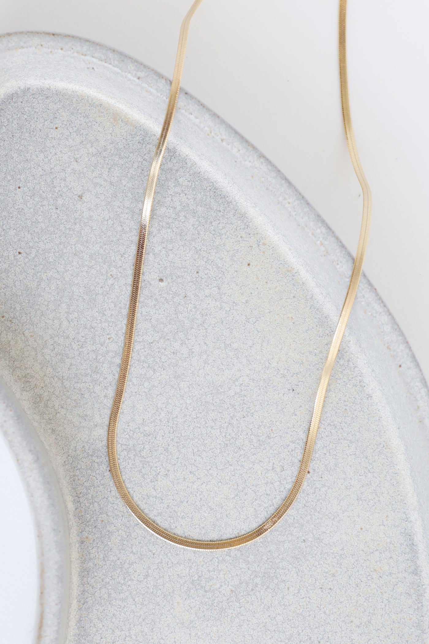 Gold Snake Chain Necklace flat lay