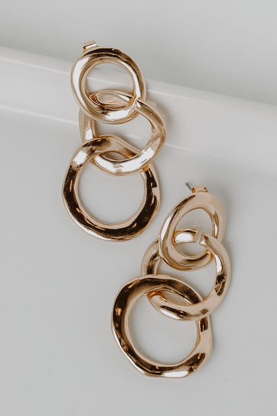 Gold Chainlink Drop Earrings from dress up