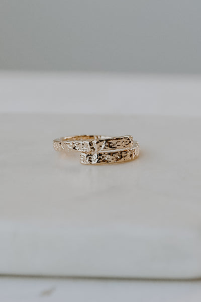 Gold Hammered Ring flat lay