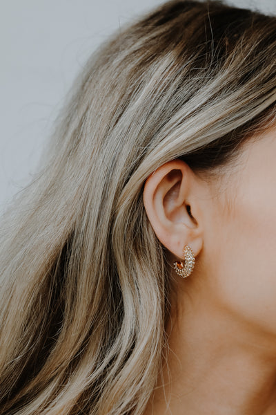 model wearing a Gold Hoop Earring Set