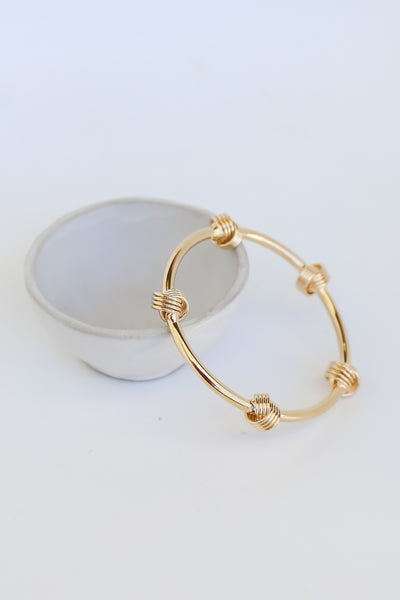 Gold Knot Bracelet close up