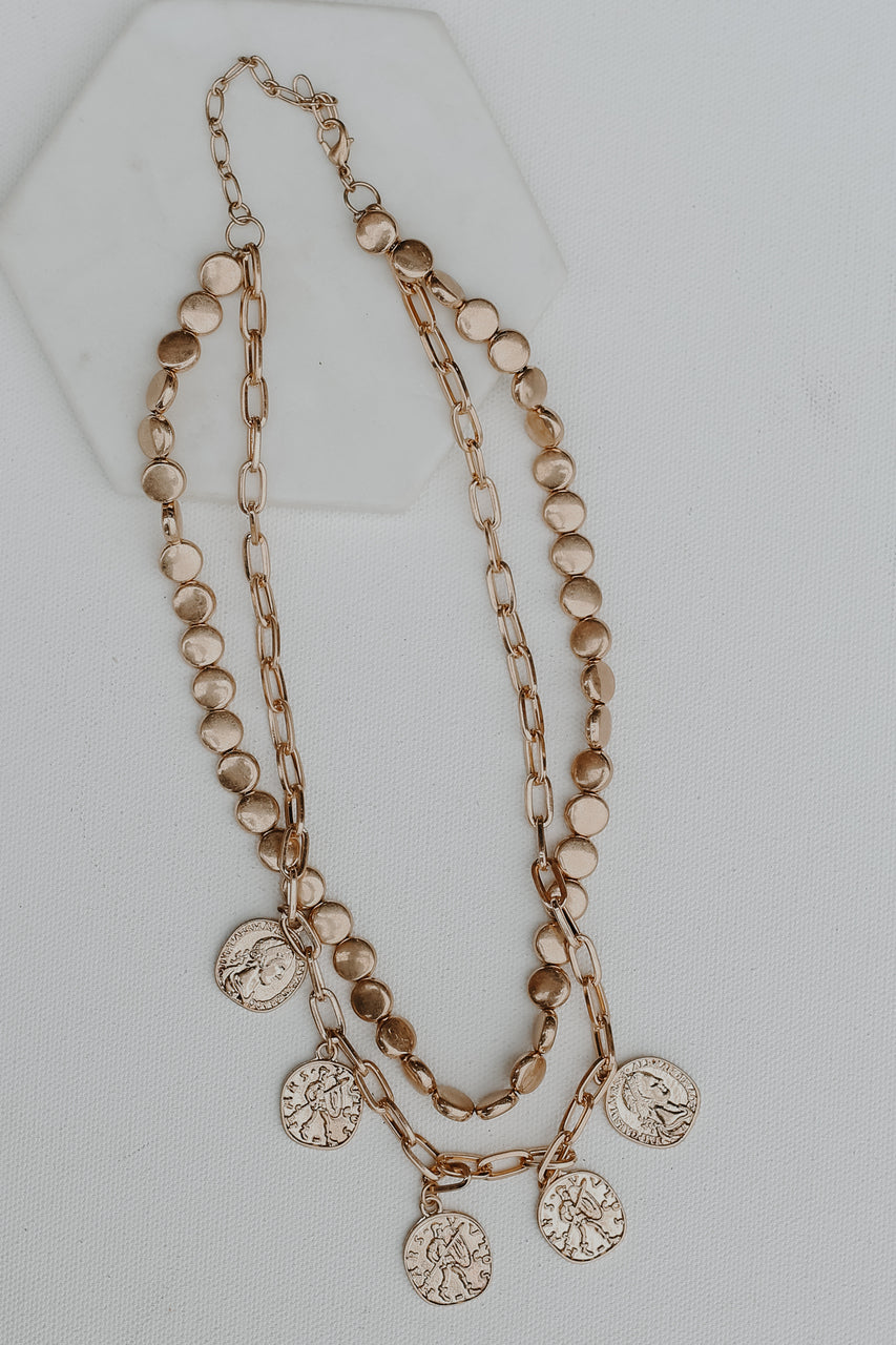 Rylee Gold Layered Coin Necklace