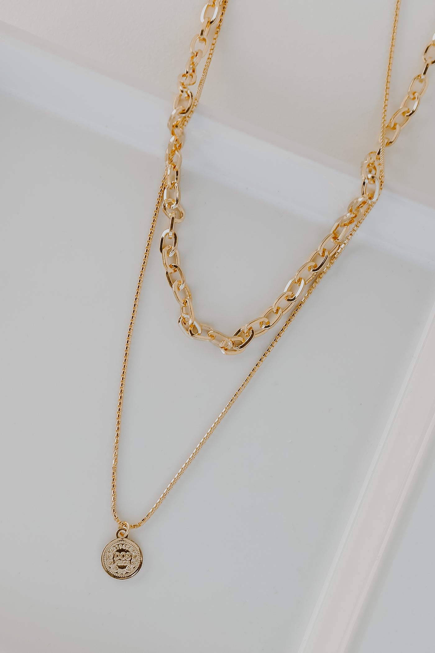 Gold Coin Layered Necklace from dress up