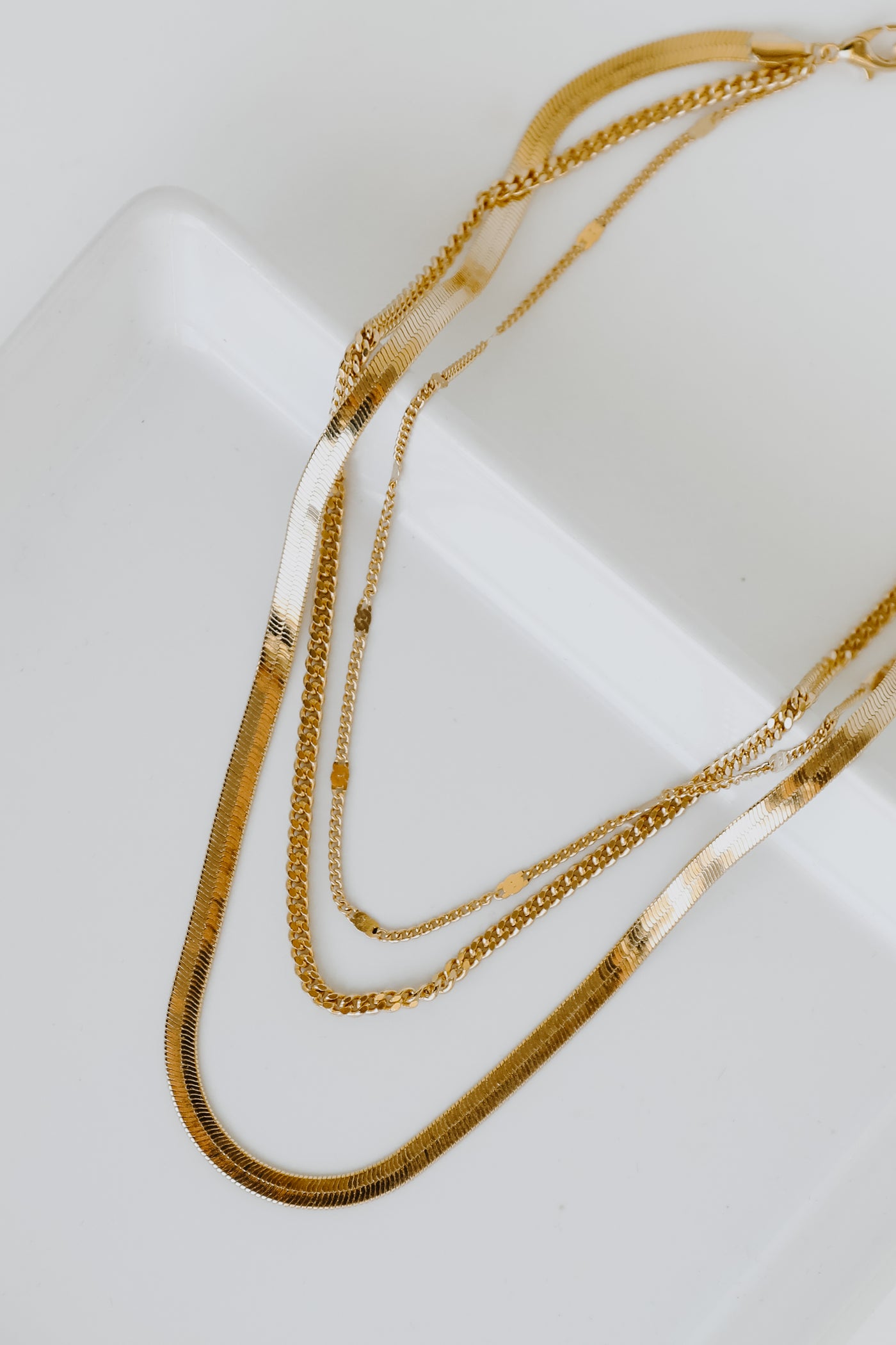 Gold Layered Chain Necklace from dress up