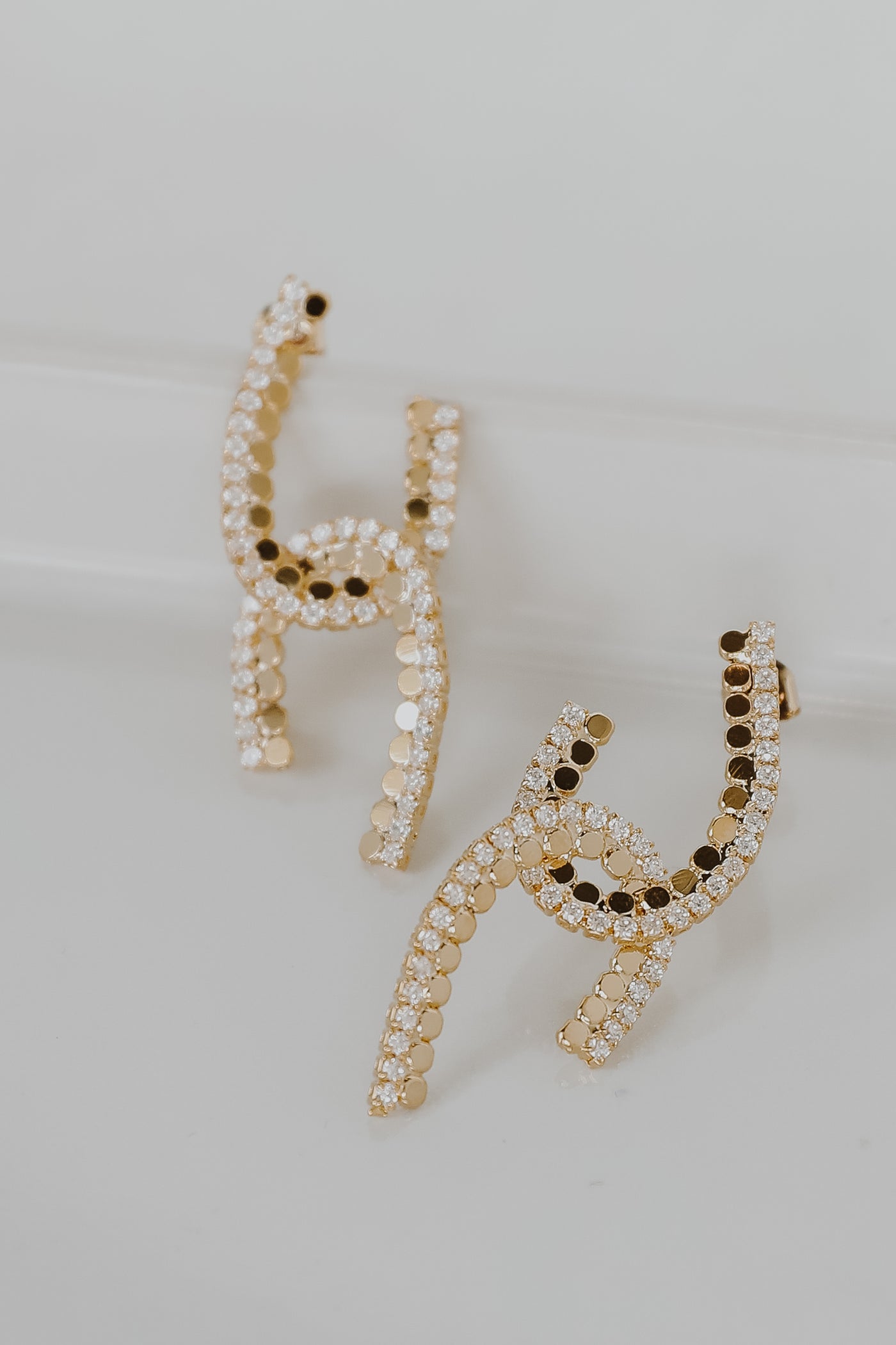 Gold Rhinestone Statement Earrings from dress up