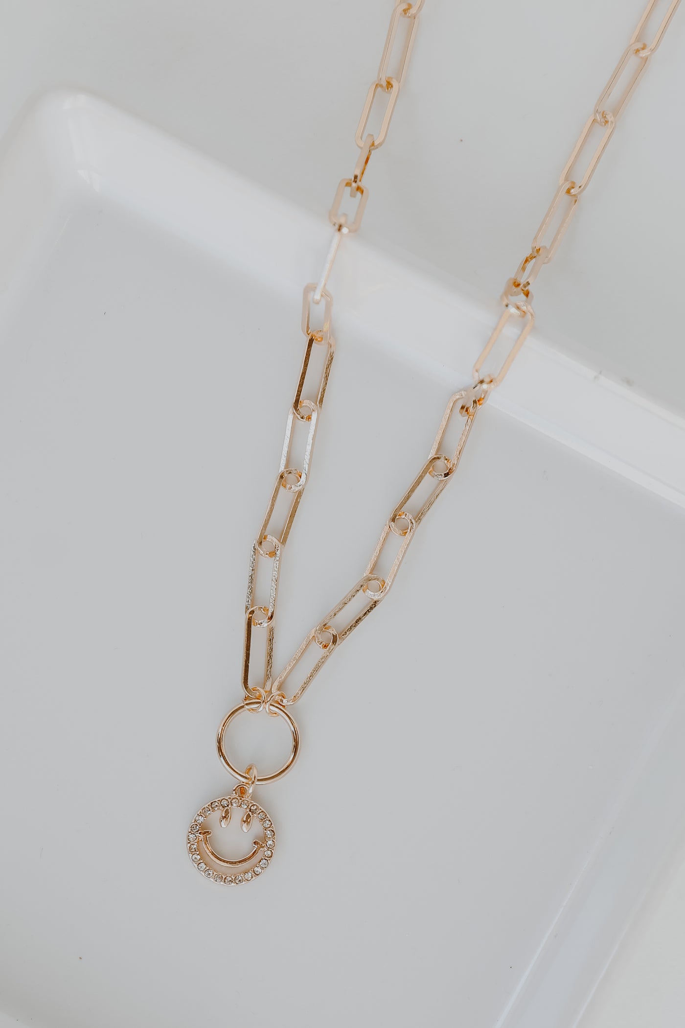 Gold Smiley Face Necklace from dress up